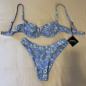 NEW Zaful Purple Floral Bikini